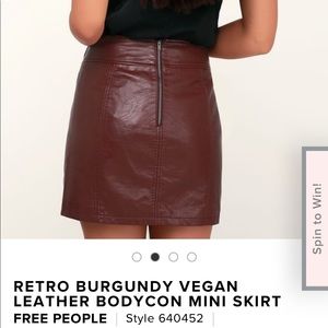 Free people leather skirt